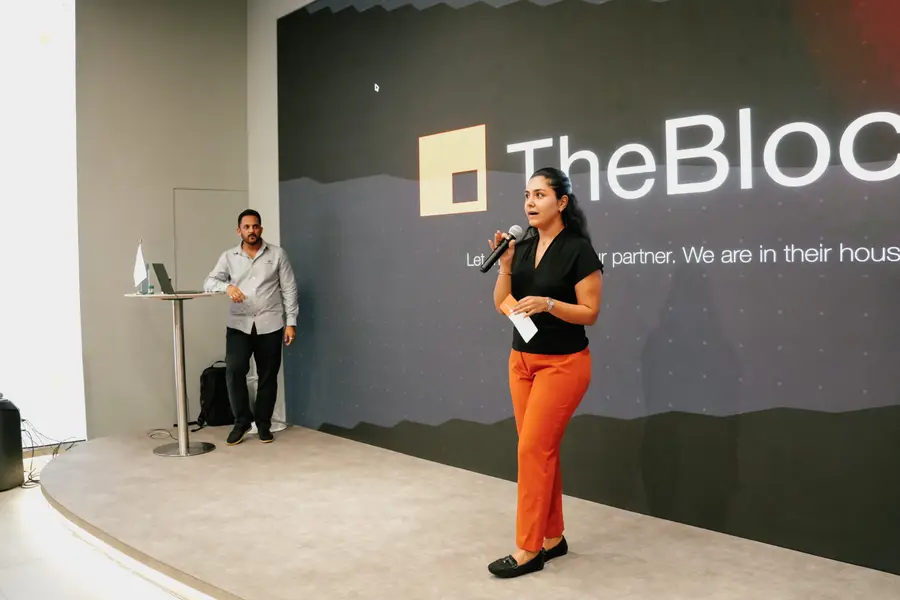TheBlock's host opening the evening on stage.