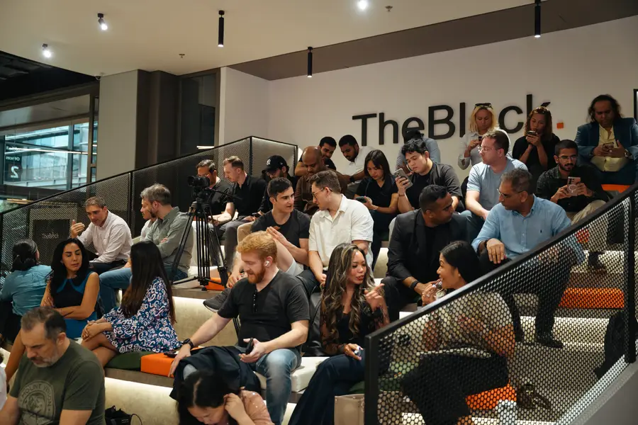 The audience on the tiered seating at TheBlock during a CLRT session.